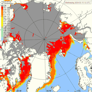 Sea ice yesterday - Model prediction